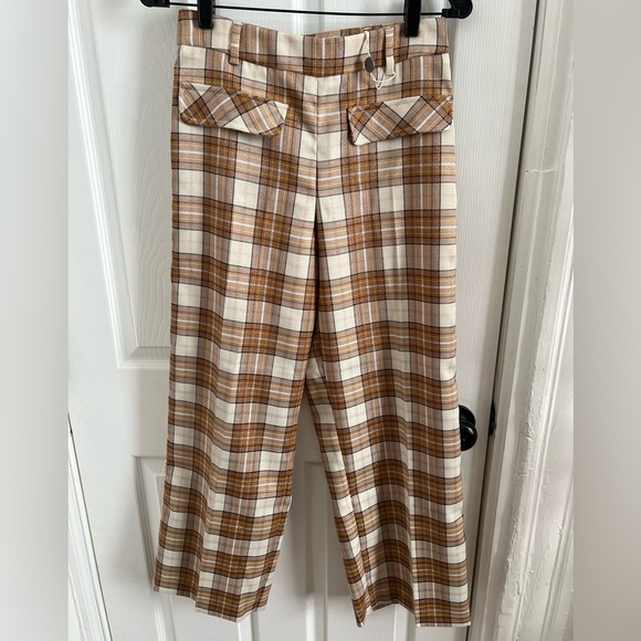 NWT High-Waisted, Plaid Trousers - Picture 5 of 6